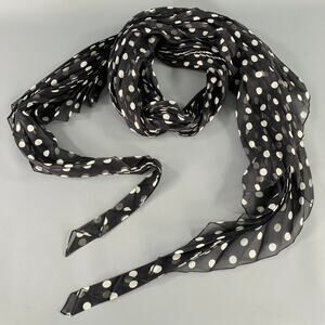 HAIDER ACKERMANN Black White Polka Dot Silk Scarves